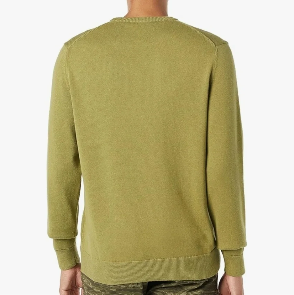 NWT Amazon Essentials Men's Golden Olive Cotton Crewneck Sweater S
